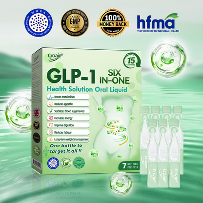 NHS 🇬🇧 Official Store 🇬🇧 | Croaie® 👩‍⚕️GLP-1 6-in-1 Health Solution Oral Solution (Only once a day, visible changes within 7 days) for obesity, cardiovascular health, diabetes, sleep apnea, intestinal health, joint problems, etc🧴