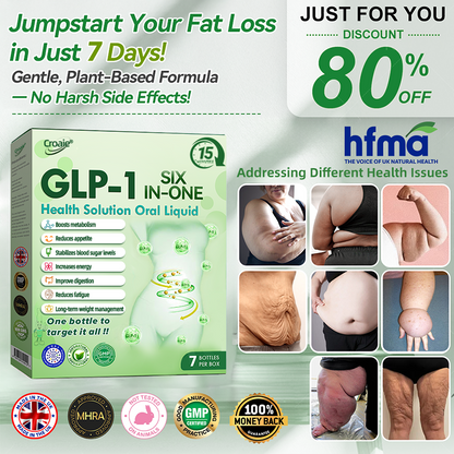 NHS 🇬🇧 Official Store 🇬🇧 | Croaie® 👩‍⚕️GLP-1 6-in-1 Health Solution Oral Solution (Only once a day, visible changes within 7 days) for obesity, cardiovascular health, diabetes, sleep apnea, intestinal health, joint problems, etc🧴