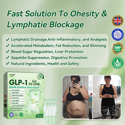 NHS 🇬🇧 Official Store 🇬🇧 | Croaie® 👩‍⚕️GLP-1 6-in-1 Health Solution Oral Solution (Only once a day, visible changes within 7 days) for obesity, cardiovascular health, diabetes, sleep apnea, intestinal health, joint problems, etc🧴