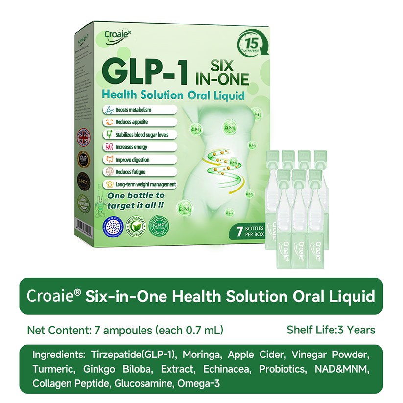 NHS 🇬🇧 Official Store 🇬🇧 | Croaie® 👩‍⚕️GLP-1 6-in-1 Health Solution Oral Solution (Only once a day, visible changes within 7 days) for obesity, cardiovascular health, diabetes, sleep apnea, intestinal health, joint problems, etc🧴